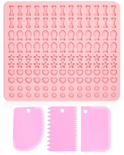 TPZORJX backmatte hundekekse,Silikon backmatten für hundeleckerlies,hundekekse backform,Mit Schaber,130 Gitter 5 Formen in 1 BPA-Frei Backunterlage Backform für DIY Hundekekse und Leckerlis