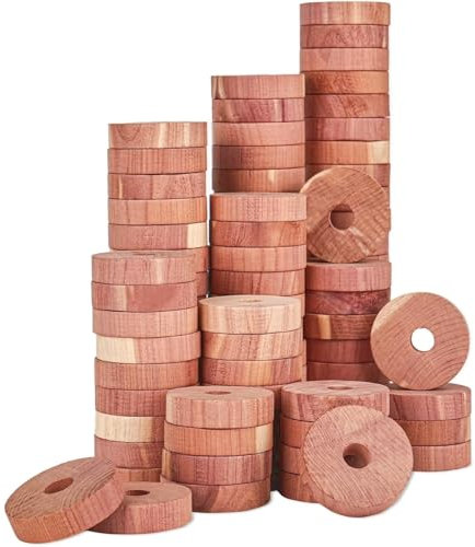 MJFENDAI Malskydd av cederträ, 30 malringar, cederträ, malförsvar, naturligt malskydd för garderob, cederträringar, effektiv malfälla, klädmalskydd, 4 cm ringar