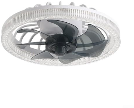 Ventilatore da soffitto compatto dimmerabile con luci e telecomando, perfetto per piccoli salotti e camere da letto (bianco)