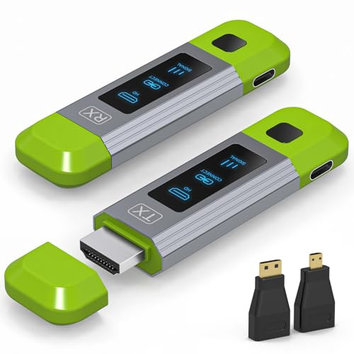 TJCXELE Transmisor y receptor HDMI inalámbrico de 328 pies/100 m, compatible con 4K decodificación 1080P a 60Hz salida de video HD, Plug & Play 2.4G + 5.8G Extensor HDMI inalámbrico para video y audio