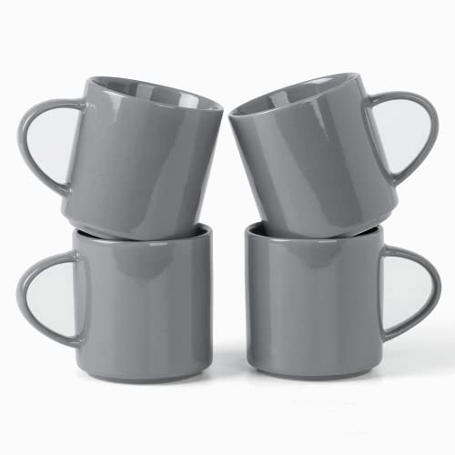 Richmount Nebula Coffee Mugs Set of 4, 12oz/340ml Stoneware Tea Cups with Large Handle for Latte/Cappuccino/Milk/Cocoa/Tea, Microwave & Dishwasher Safe, Dark Grey