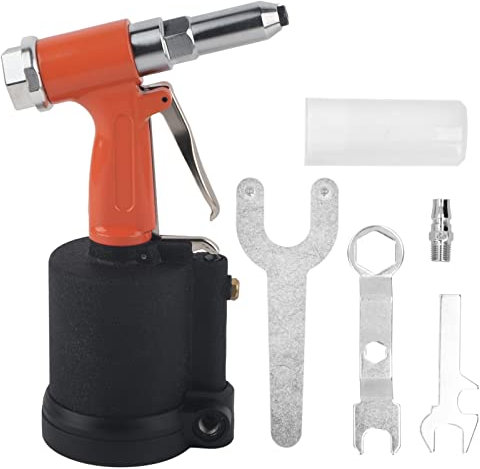 Pistola remachadora hidráulica neumática de grado industrial KP703, herramienta remachadora de aire de servicio pesado con carcasa de aluminio de aviación para remaches (Estilo japonés)