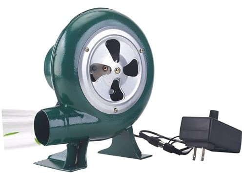 JOUFNING Souffleur De Barbecue Électrique 220 V, Souffleur Centrifuge pour Barbecue, Ventilateur À Pompe avec Régulateur, Ventilateur De Cheminée À Charbon(100W)