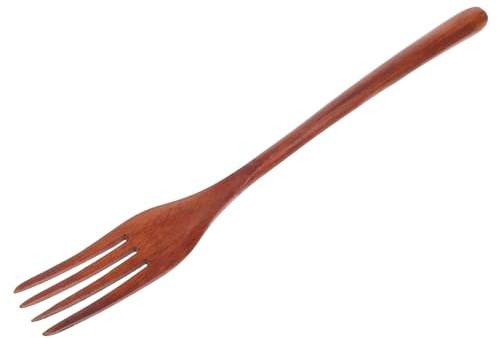 Kichvoe Fourchette à Mélanger Bois Naturel avec Long Manche Ustensile de Cuisine Réutilisable pour Salades et Barbecue