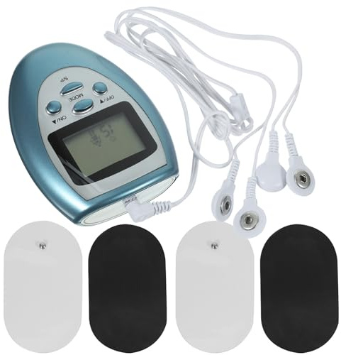 Niederfrequenz Lenden Massagegerät Tragbar, Blau, Kunststoff, 1 Stück | 8 Modi, Multifrequente Einstellung, für Nacken und Fuß, 4 Elektrodenpads, Kabel, Benutzerhandbuch