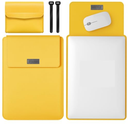 OWSIHNZBF Custodia Anti-Ingiallimento per Tablet Custodia for Laptop Compatibile con MacBook 12 Pollici, Notebook 11, Custodia Air Modello A1370 A1465-Mac,6, in Pelle Piccola Borsa(Yellow)