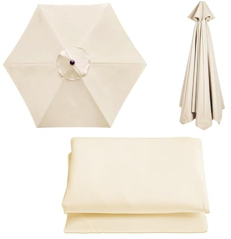 Parasol Canopy Sun Umbrella Fabric Cover with 6/8 Arms 2m 2.3m 2.7m 3.0m 3.5m 4.0m Garden Canopy Cover Top for Patio Umbrella