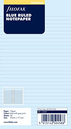 Filofax 133001 Personal Notizpapier, liniert, blau