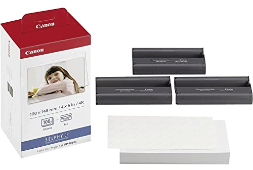 Canon 108IN - Juego de cartucho de tinta y papel fotografico, 108 hojas