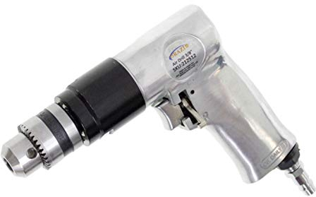 ORAZIO Druckluft bohrmaschine mit Rechts-/Linkslauf 10mm, umschaltbarer Druckluftbohrer mit Schlüsselbohrfutter 212512