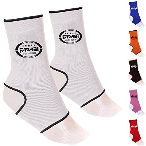 Farabi Sports Ankle Support Breathable Ankle Brace for Ankle, Recovery, Sports, Anti Slip Ankle Compression Support Comes with Pair (White, L-XL)