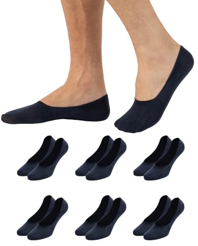 CALZITALY 6/12 Paar Füsslinge Unisex aus Baumwolle, Unsichtbare Sneakersocken für Mann und Frau, Made in Italy (39-42, 6 Paar - Blau)