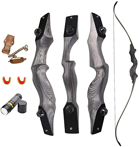 60 lbs Recurvebogen für Bogenschießen, 60 Zoll Jagd Bogen für outdoorsport (Rechtshand ziehen Bogensehnen).