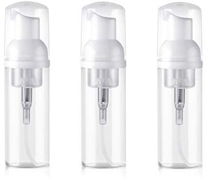 3 unidades vacías recargables de plástico transparente para botella de espuma, tamaño de viaje, dispensador de jabón de espuma, cosméticos
