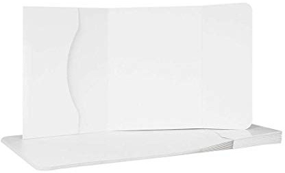 Mappe 15 x 21 cm x 3 mm, Weiß, Premiumkarton, mit Klappe - 10 Stück/Pack