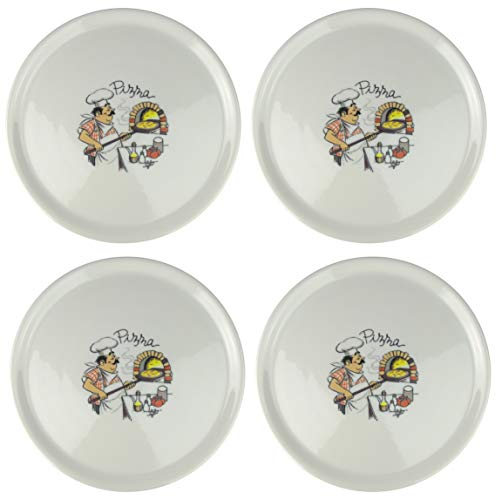 Saturnia Lot de 4 assiettes à pizza avec décor Ø 31 cm