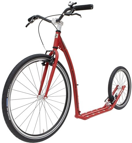Kostka Tour MAX (G6) bis 150 kg, Kickscooter mit Luftreifen 26/20 - Roller Scooter für Erwachsene, Dogscooter (Satin Ferrari)