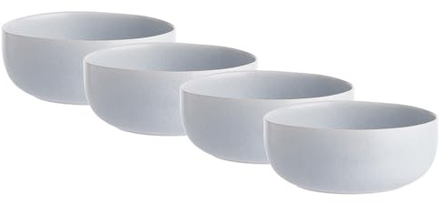 BUTLERS 4er Set Schalen Steinzeug - CASA NOVA - Spülmaschinenfest | Farbe Grau - 600 ml - Müslischalen für Müsli & Obst - Salatschalen für Salate & Beilagen - Reaktive Glasur