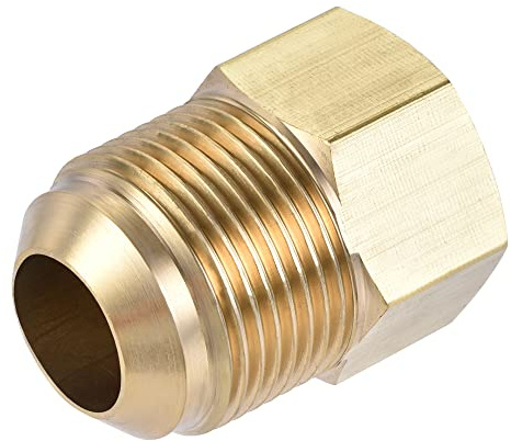 sourcing map Accesorio de tubería de latón rosca hembra 3/4 SAE Flare macho | 5/8 SAE, conector adaptador de tubo, para refrigeración de aire acondicionado
