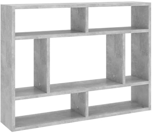 vidaXL Scaffale a Parete Grigio Cemento 75x16x55 cm Legno Multistrato