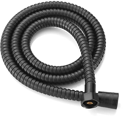 Xcel Home™ 1,5 m svart läckagesäker flexibel rostfritt stål anti-kink duschslang med solid kontakt