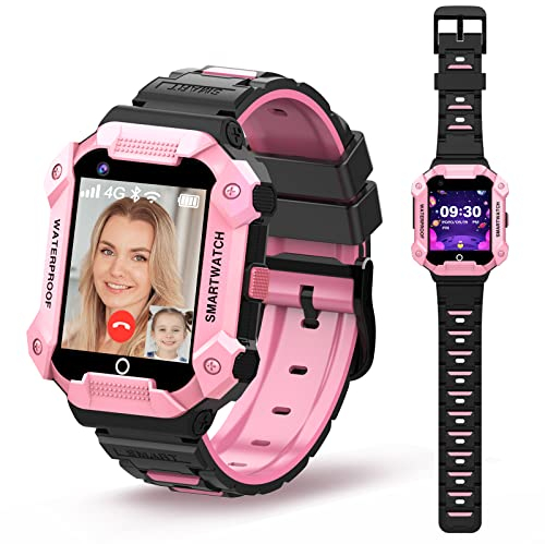 PTHTECHUS Reloj Inteligente GPS Niños - Smartwatch Telefono con GPS Localizador 4G Bluetooth Musica Videollamada WiFi SOS Podómetro Chat de Voz Despertador Camara per Niño y Niña de 5-12 Años
