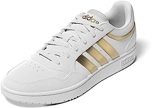 adidas Damen Hoops 3.0 Low Classic Basketball Shoes Schuhe, Footwear White/Footwear White/MAGOLD, 38 2/3 EU
