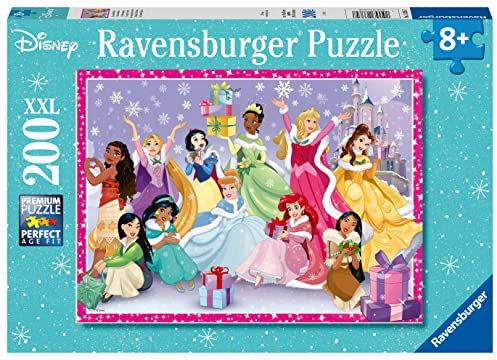 Ravensburger Kinderpuzzle 13385 - EIN Zauberhaftes Weihnachtsfest - 200 Teile XXL Disney Princess Puzzle für Kinder ab 8 Jahren