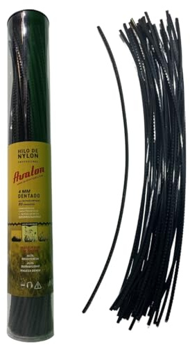 Avalon - Vorgeschnittener Nylon-Zahnfaden für Motorsense und Rasenmäher (4 mm - 80 Stück)