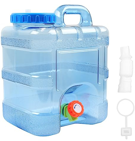 TIHOOK Water Container with Tap, Portable Camping Water Container, BPA-Free Drink Water Carrier, Easy Clean Water Tank, for Home, Camping Outdoor, Party, Van, RV, School, Emergency