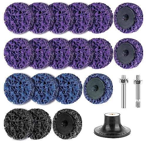 CTDMJ Scheibe Schleifscheibe, 19 Stücke 50mm Grobreinigungsscheibe, Bohrmaschine Schleifscheibe, Reinigungsscheibe Set für Winkelschleifer von Farbe, Rostschweißnähten, Oxidation Reinigen & Entfernen