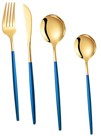 BESTonZON 1satz Edelstahl Besteckset Teilig Multifunktionale Dinner-gabeln Steakmesser Und Löffel Für Haushalt Spülmaschinengeeignet Ergonomisch Geeignet Für Erwachsene