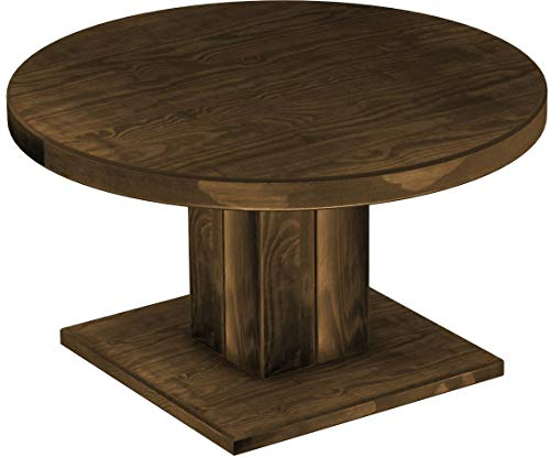 B.R.A.S.I.L.-Möbel Brasilmöbel Couchtisch Rio UNO Rund 90 cm Eiche antik Wohnzimmertisch Holz Säulentisch Pinie Massivholz Stubentisch Beistelltisch Größe und Farbe wählbar