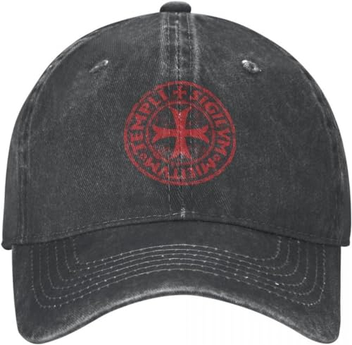 TeysHa Baseballkappe Snapback Sonnenhut Vintage-Baseballkappe Snapback-Hut Tempelritter Siegel Symbol Code mittelalterlich Sommer Herbst Kappe Wasserwaschen Casquette lässiges Geschenk