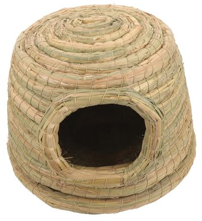 minkissy Kaninchenversteck Aus Handgewebtem Gras Atmungsaktives Grashaus Zum Schlafen Und Spielen Natürliches Nest Für Kaninchen Hamster Und Meerschweinchen Haushaltsgeeignet