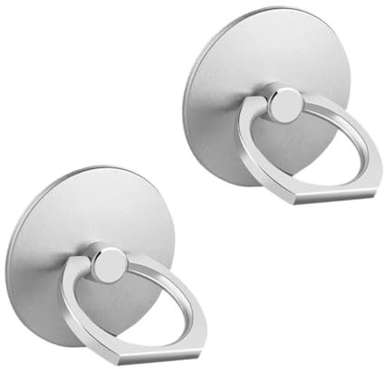 ISKIP Lot de 2 anneaux de support pour téléphone portable, 2 anneaux pour iPhone, Samsung, Huawei et tous les smartphones (ronds)