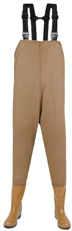 IQYU Wathose Damen Wasserdicht Mit Stiefel Wasserdicht Neopren-Anglerhose Wasserdicht Regenhose Outdoor Regenträgerhose Sommer Arbeits-Latzhose Watstiefel Hose Watthosen Regenlatzhose-Fischerhose