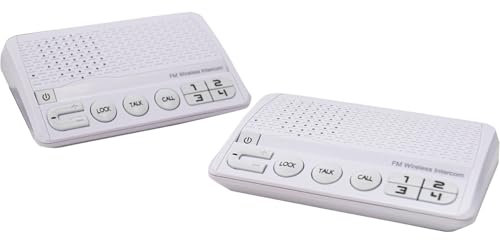 Handsfree 4-Channel Wireless Intercom Set with Volume Control - Portable Easy to Use Two Way Talk Communication System - Perfect for Home, Small Offices, Clinics, Store Rooms, Workshops, Nurseries