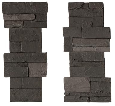 GenStone Faux Stacked Stone Pillar Panel 11.25 x 24 in Iron Ore Color for Do It Yourself Friendly Home Improvement Projects