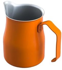 Jarra De Leche Jarra de espuma de leche de acero inoxidable, 2 uds., for café, hervidor de café, taza de espuma de leche humeante, perfecta for Latte Art Jarra Leche Barista(Orange,500ml)