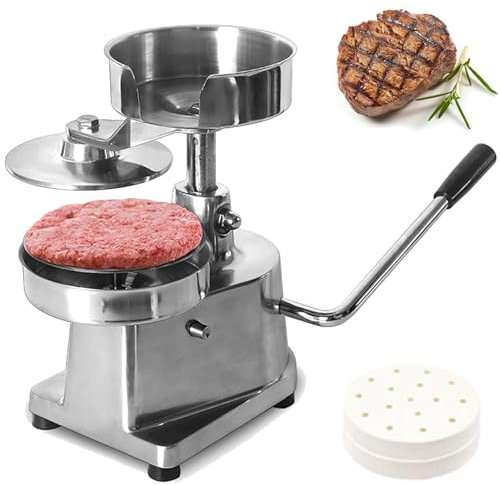 XSDAJSD Hamburger Beef Patty Maker, Hamburger Patty Maker Commerciale, Pressa per Hamburger, Macchina per pressatura Hamburger in Acciaio Inossidabile per impieghi gravosi (13 cm)