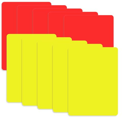 WANTUSHUI 10 tarjetas de árbitro,Juego de árbitros de fútbol,Tarjetas de árbitro de fútbol amarillo y rojo,Tarjeta roja y amarilla Fútbol Niños,Tarjeta amarilla Tarjeta Roja,Tarjetas Schiri