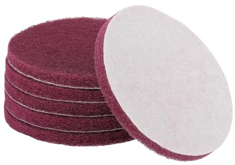 sourcing map 6 spugne abrasive abrasive, grana 400, 12,7 cm, per trapano elettrico a cerchio e ad anello, per la pulizia della cucina domestica, colore rosso