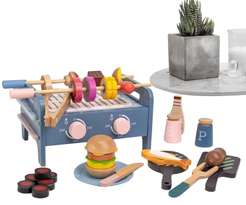 Dgayaeic Spielgrill Für Kinder - Spielzeug Küchenset - Lernspielzeug Für Reisen Schule Förderung Hand-Auge-Koordination Mädchen Kleinkinder Alter 1-3