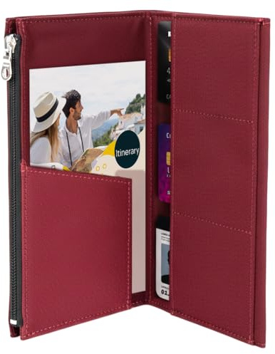WANDERINGS Reißverschluss-Etui Kartenhüllen-Halter Reisejournal Zubehör für Nachfüllbare Reisejournale in Regulärer Größe - 21x11 cm - 100% Baumwollgewebe Planer Zubehör für Standard-Notizbücher