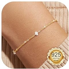 LOLIAS Kleeblatt Armband Silber 925 Damen Wasserfest | Armkette Damen Silber/Gold/Rosegold mit Kugeln/Perlen Wasserfest Armbänder Schmuck Damen Mädchen