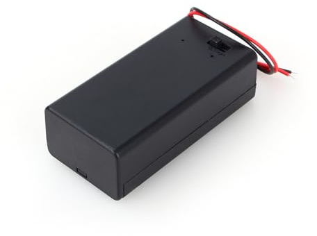 Case de Soporte de batería de 9V, Caja de Almacenamiento de batería de plástico Duradera de 68 x 33 x 21 mm con Cable de Interruptor Onoff Fuente de alimentación Externa para