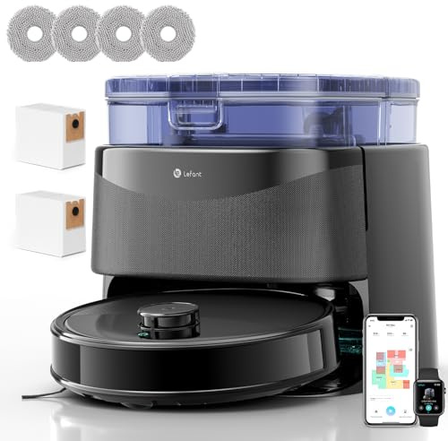 Lefant M3 Ultra Robot Aspirapolvere Lavapavimenti con Mappatura, 23000Pa, Laser dToF 360°, Stazione All-in-One 3,2L, Lavaggio Mop 75°C con Asciugatura, Evitamento PSD, WiFi 2.4G/5G, Alexa/App