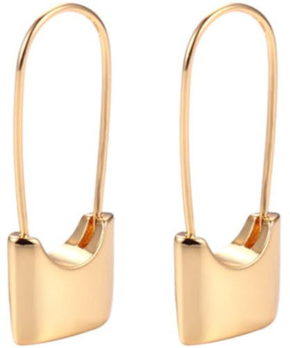 JOINPAYA Sicherheitsnadel Ohrringe Vintage Schloss Ohrringe 18K Gold Ohrclips Damen Schmuck für Alltag und Geschenk
