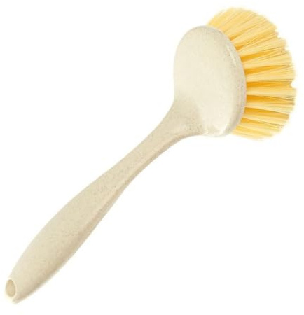 Chrees Brosse à récurer de cuisine avec long manche, poils doux et poignée ergonomique, pour faire la vaisselle, nettoyer les éviers et les plaques de cuisson